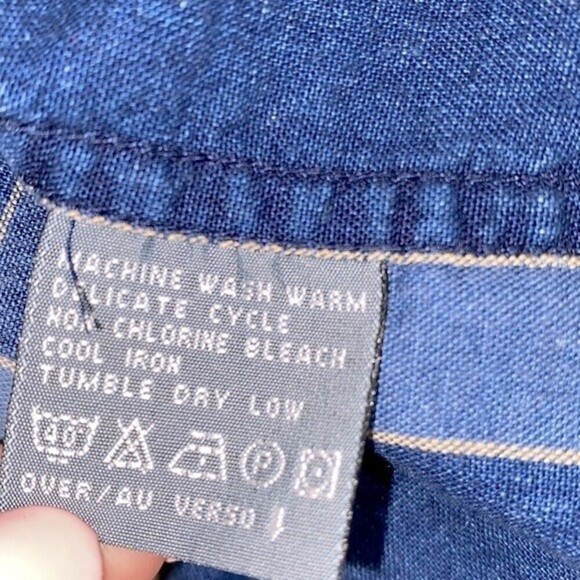 Lizwear vintage blue plaid button down shirt size medium - Picture 7 of 9